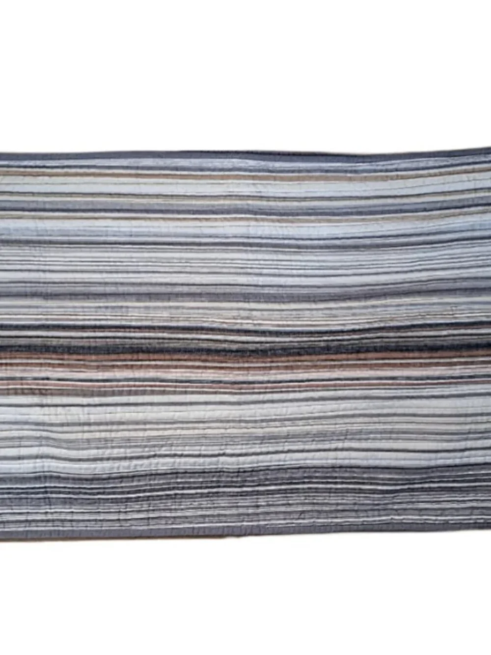 Retro Chic Quilted Stripes King Size Pillow Shams Set of Two